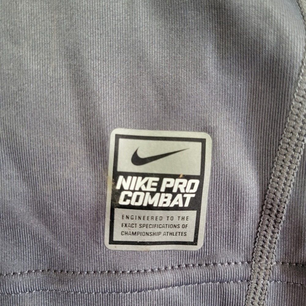 Nike Pro Combat Hyperwarm Dri-Fit Mock Neck Shirt Gray Mens XL Fitted - Picture 5 of 10